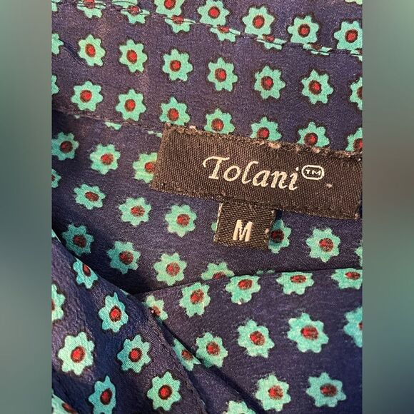 Tolani Button Down Silk Shirt Paisley M - Picture 5 of 7